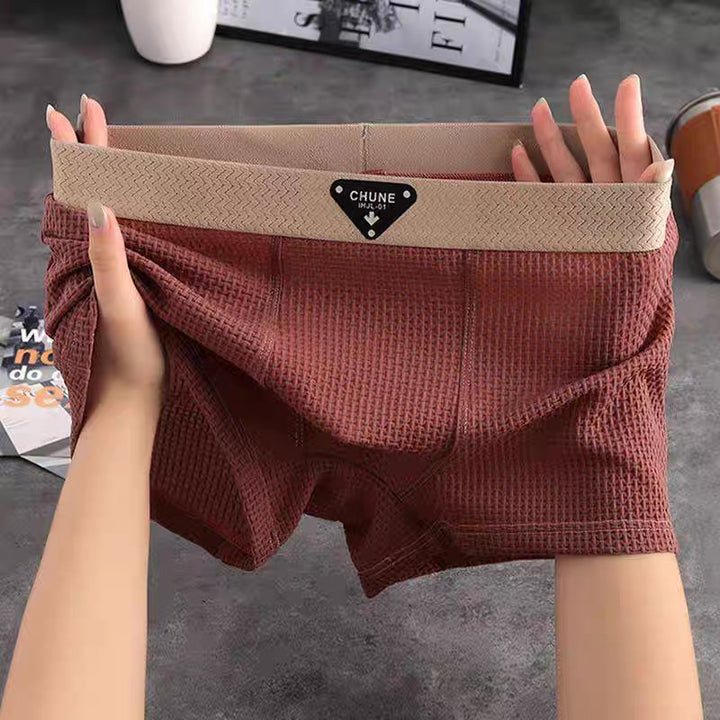 Stylish men's waffle knit boxer shorts. Breathable, comfortable loungewear & sleepwear for men.