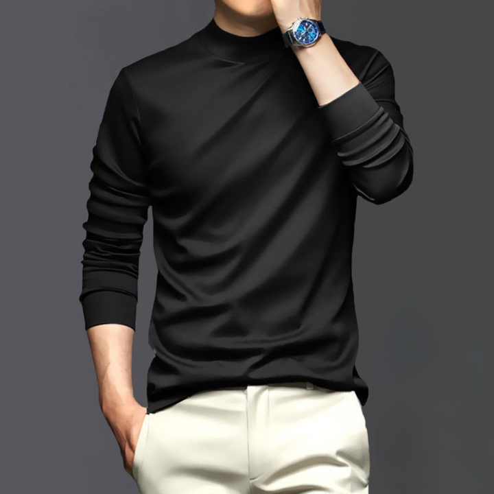 Men's warm & comfortable long sleeve shirt in breathable polyester, perfect for casual winter wear and fall fashion.