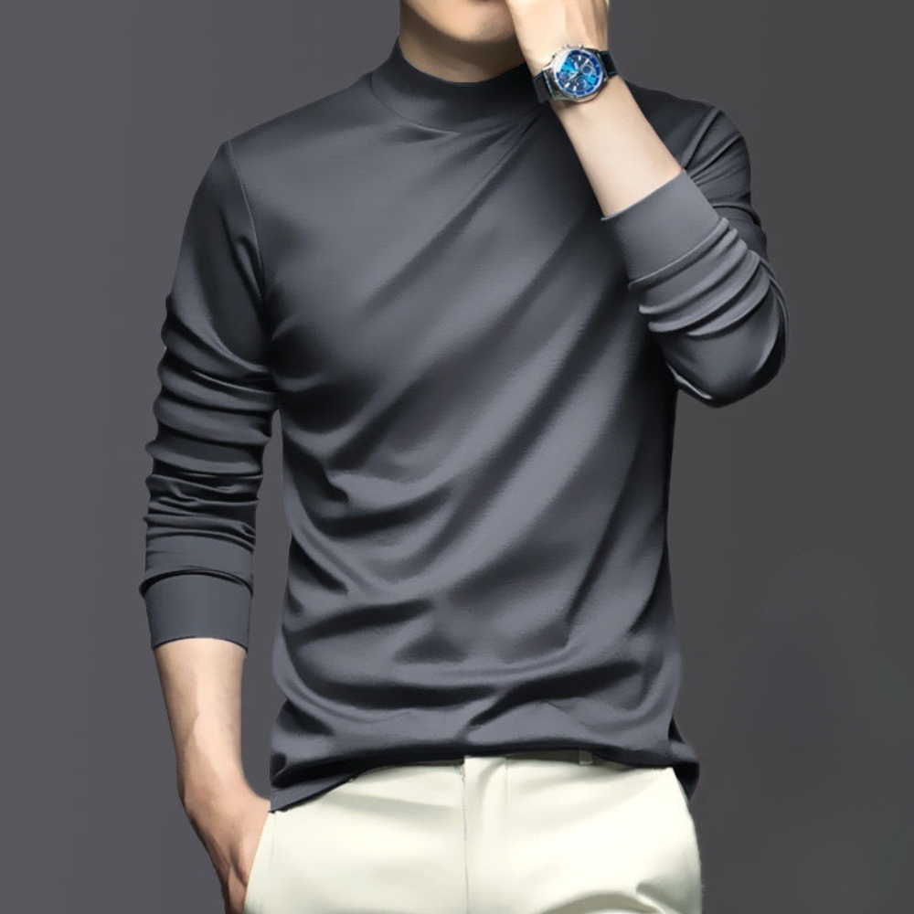 Warm & comfortable men's long sleeve shirt made from breathable, wrinkle-free polyester. Ideal for daily casual wear.