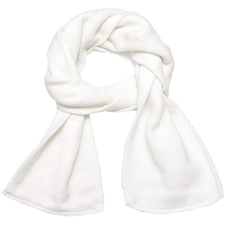 Men's warm double layer knit winter scarf, perfect for cold weather comfort.