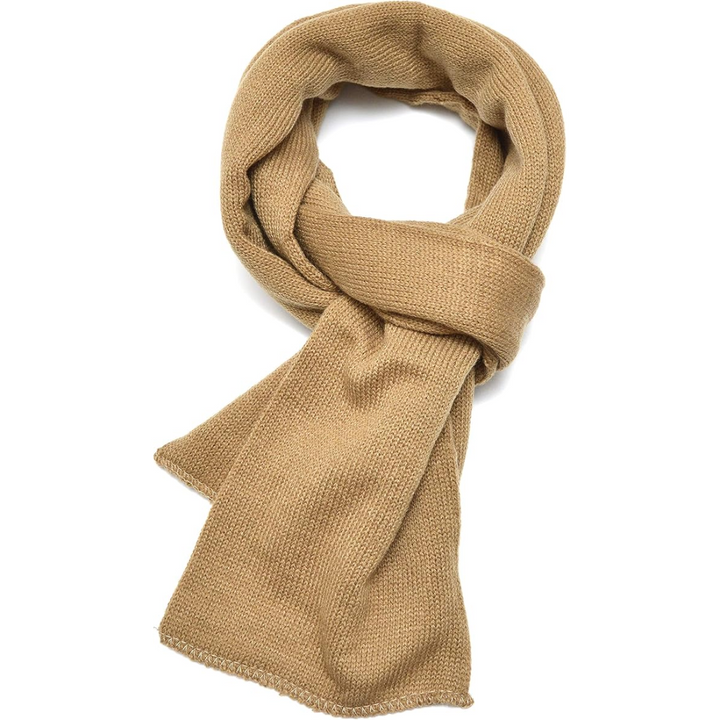 Men's casual double layer knit scarf in charcoal, perfect for autumn & winter.