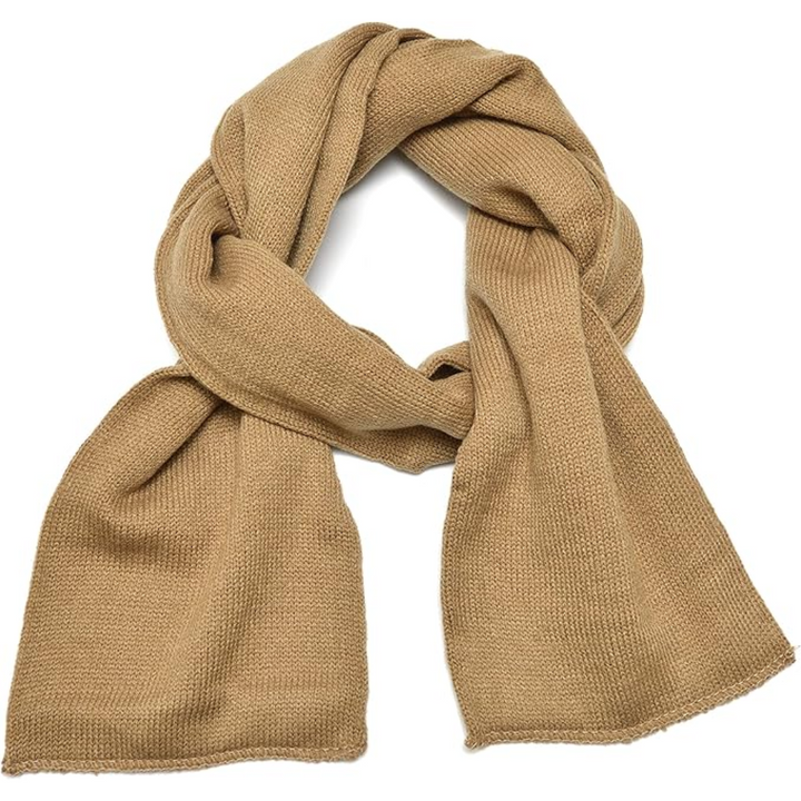 Everyday men's warm double layer knit scarf, essential for winter layering style.