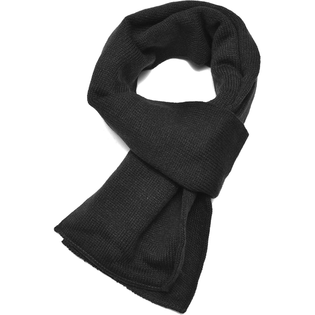 Men's essential warm double layer knit scarf, a timeless winter fashion piece.