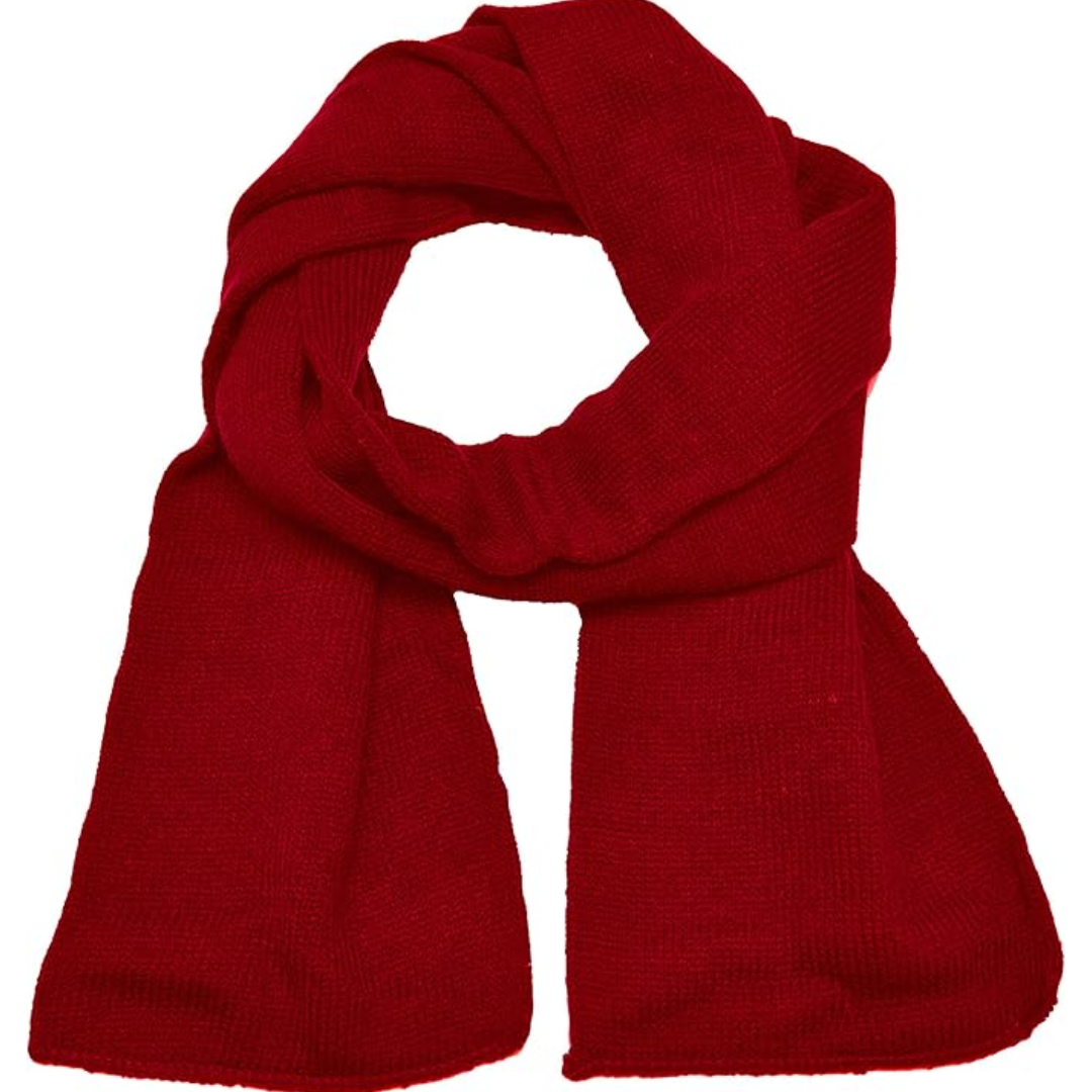 Thick, warm double layer knit men's scarf in classic black, ideal for winter.