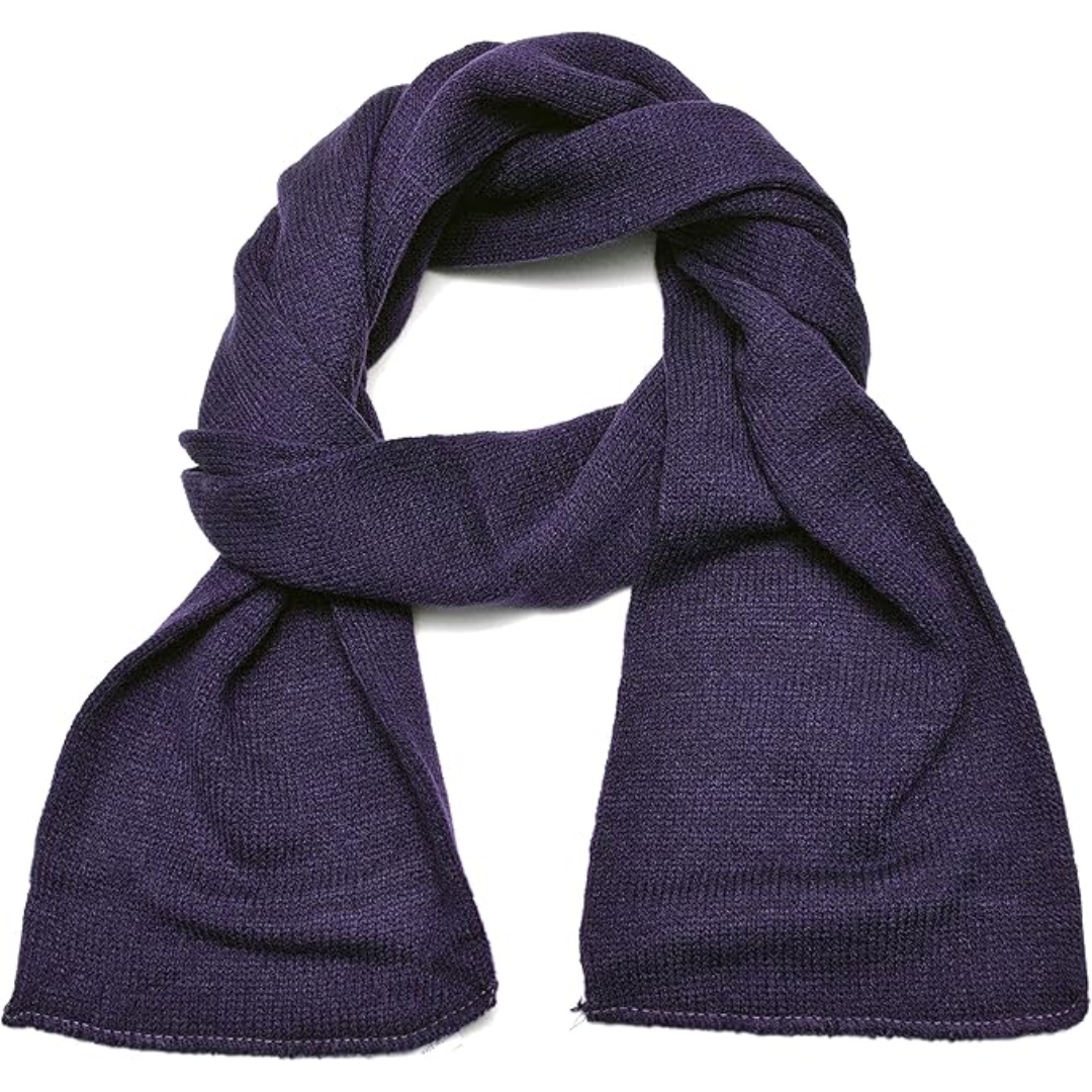 Fashionable men's cold weather accessory: double layer knit acrylic scarf for warmth.