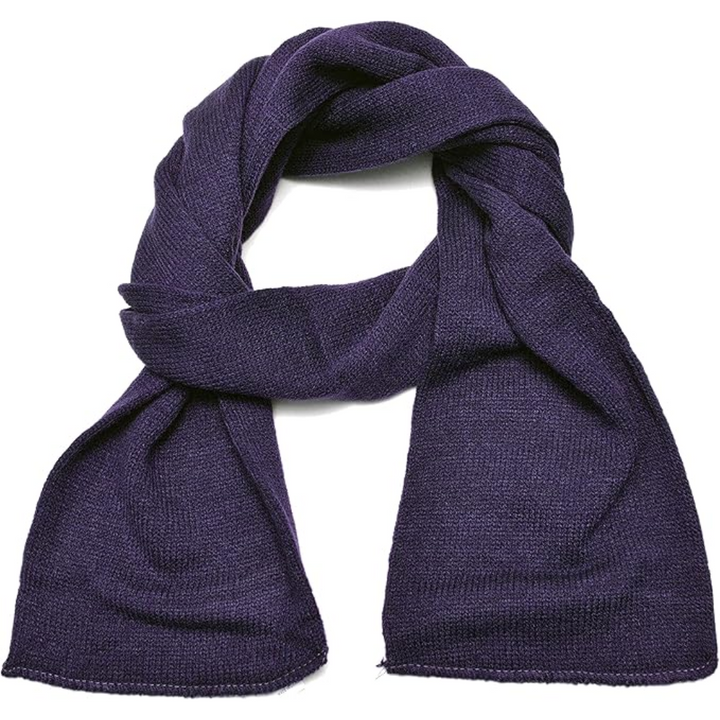 Fashionable men's cold weather accessory: double layer knit acrylic scarf for warmth.