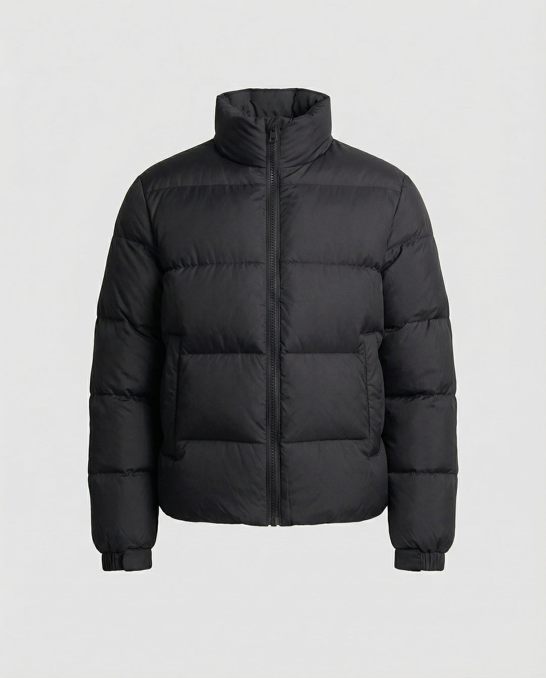 Men's hooded puffer jacket, designed for extreme cold, offering superior warmth and modern style.
