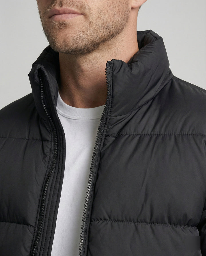 Men's versatile hooded puffer jacket, perfect for winter and cold weather activities, featuring a warm design.