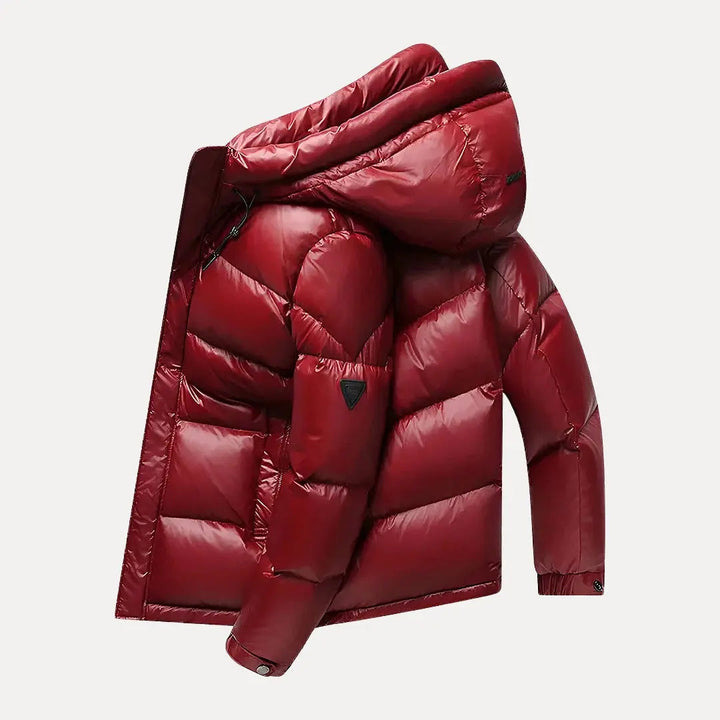 Stylish men's quilted hooded puffer jacket. Perfect winter coat for warmth, outdoor activities & everyday casual wear.
