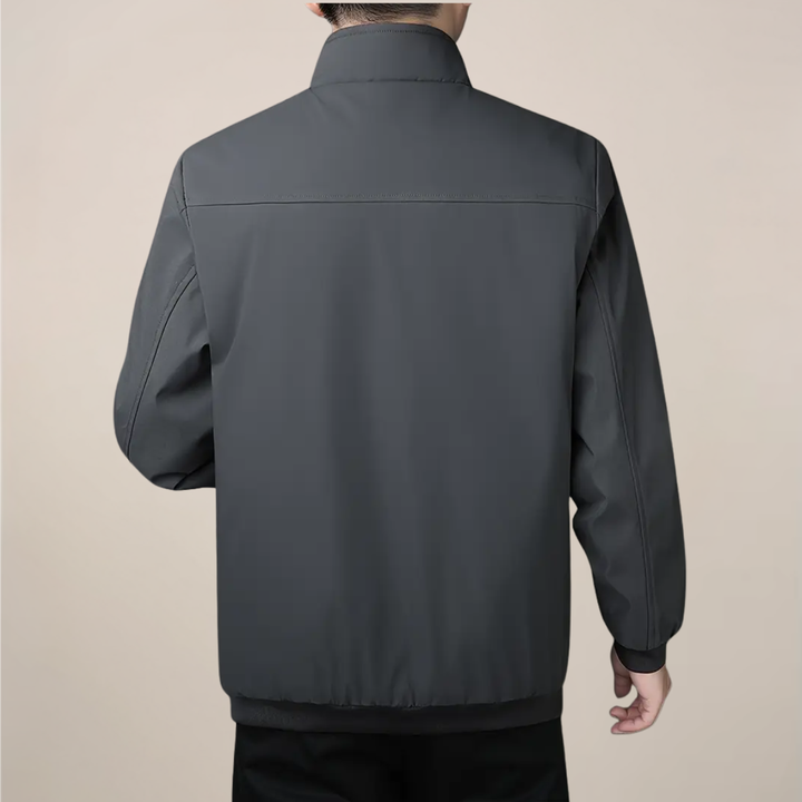 Men's stylish zip-up jacket with a stand collar, offering warmth and a modern casual look.