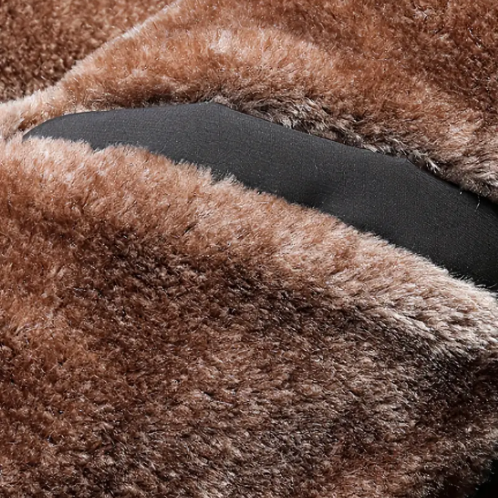 Man wearing a comfortable, stylish men's zip-up winter coat for casual everyday wear.