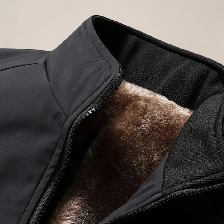 Versatile men's warm zip-up jacket, perfect for cold weather layering & stylish everyday comfort.
