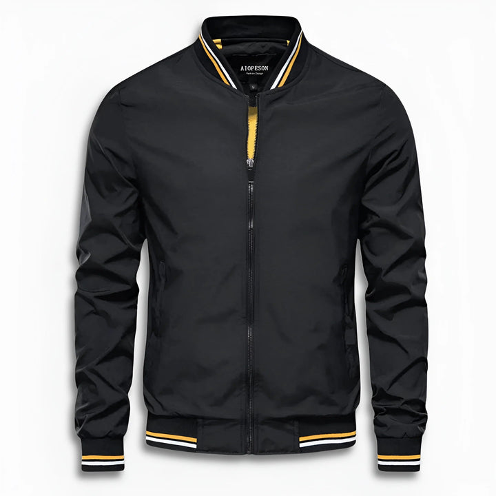 Trendy men's fall/spring jacket, water-repellent with a stand-up collar, perfect for modern casual fashion and comfort.