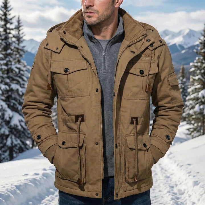 Men's water-repellent urban parka, ideal everyday coat for fall & winter. Windproof protection & stylish.
