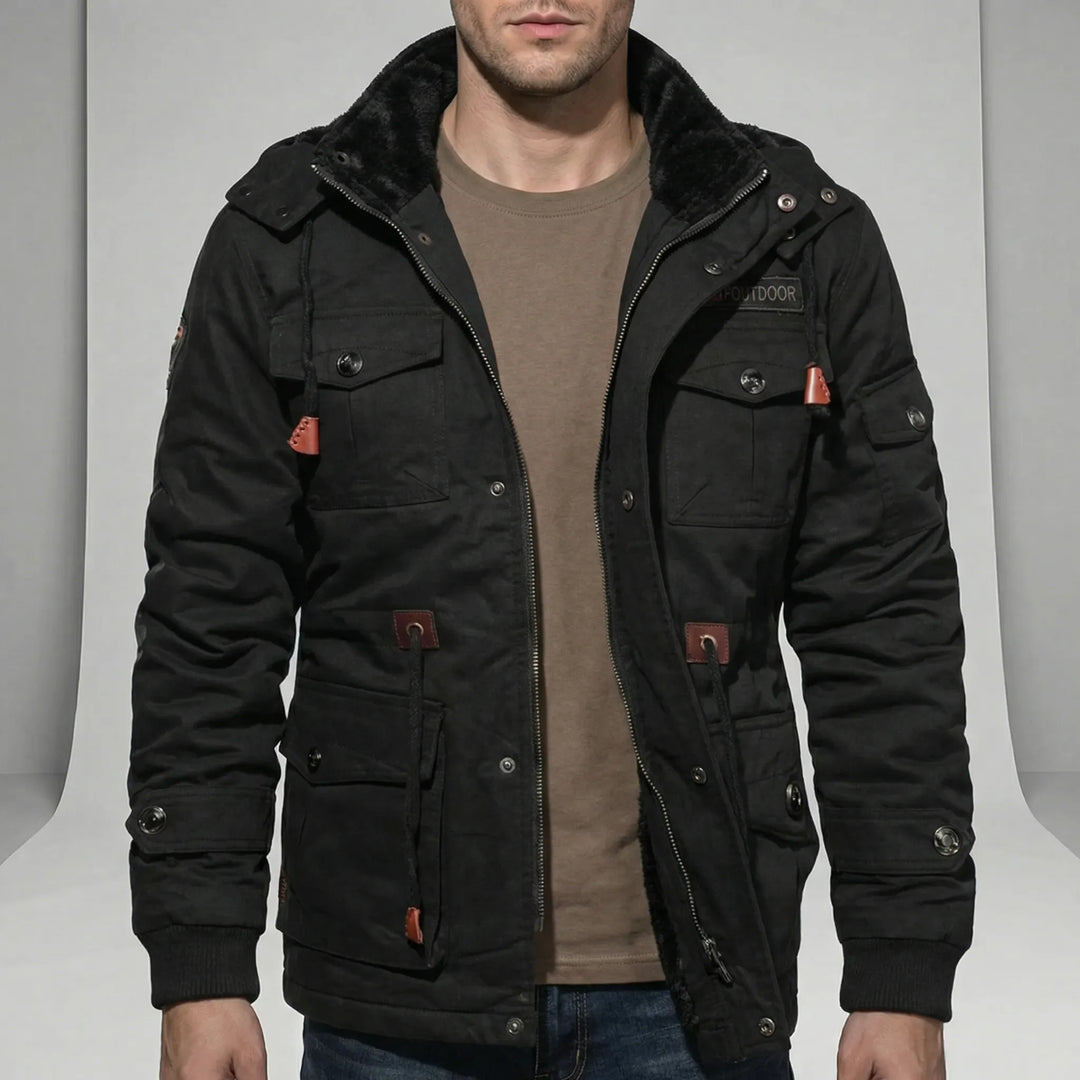 Comfortable men's everyday parka, water-repellent and windproof for fall/winter layering and urban fashion.