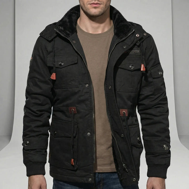 Comfortable men's everyday parka, water-repellent and windproof for fall/winter layering and urban fashion.