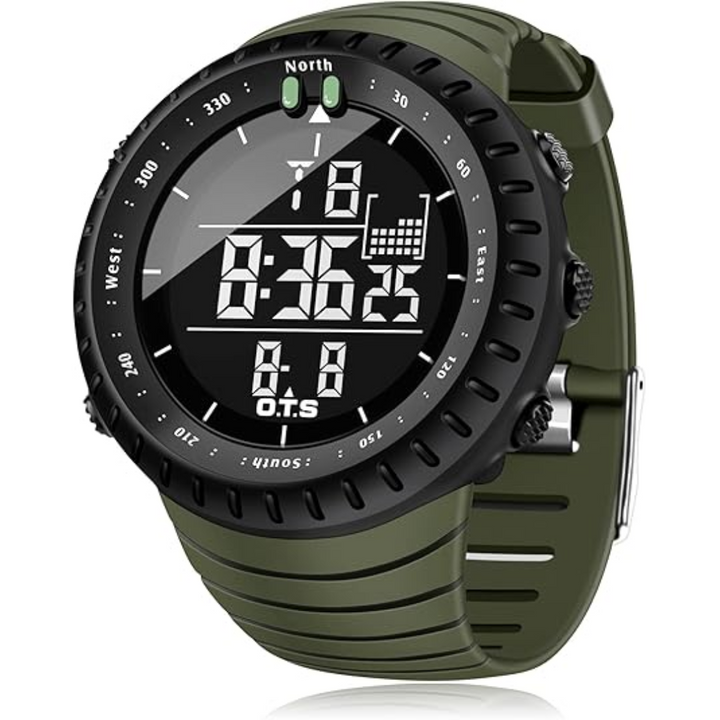 Durable men's outdoor digital watch, waterproof & shock resistant, perfect for adventure.