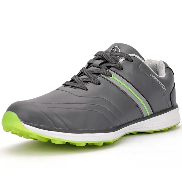 Comfortable & durable men's waterproof golf shoes. Fixed spikes ensure superior traction in all weather conditions.