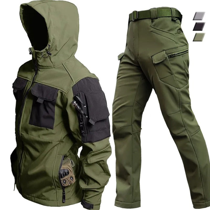 Men's performance waterproof outdoor suit for hiking & trekking. Durable and protective against extreme weather.
