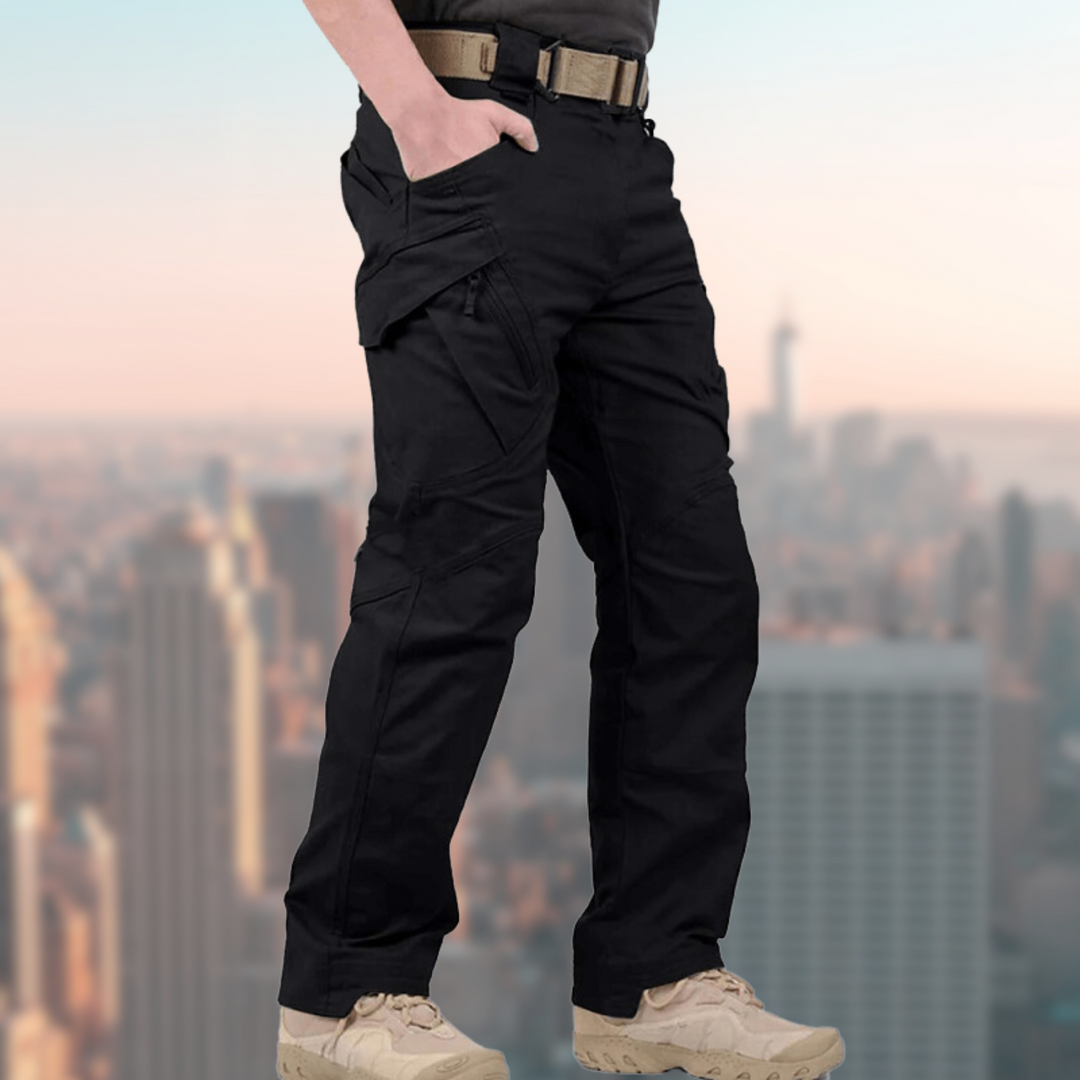 Versatile men's waterproof tactical cargo pants for hiking, camping, & outdoor adventures.