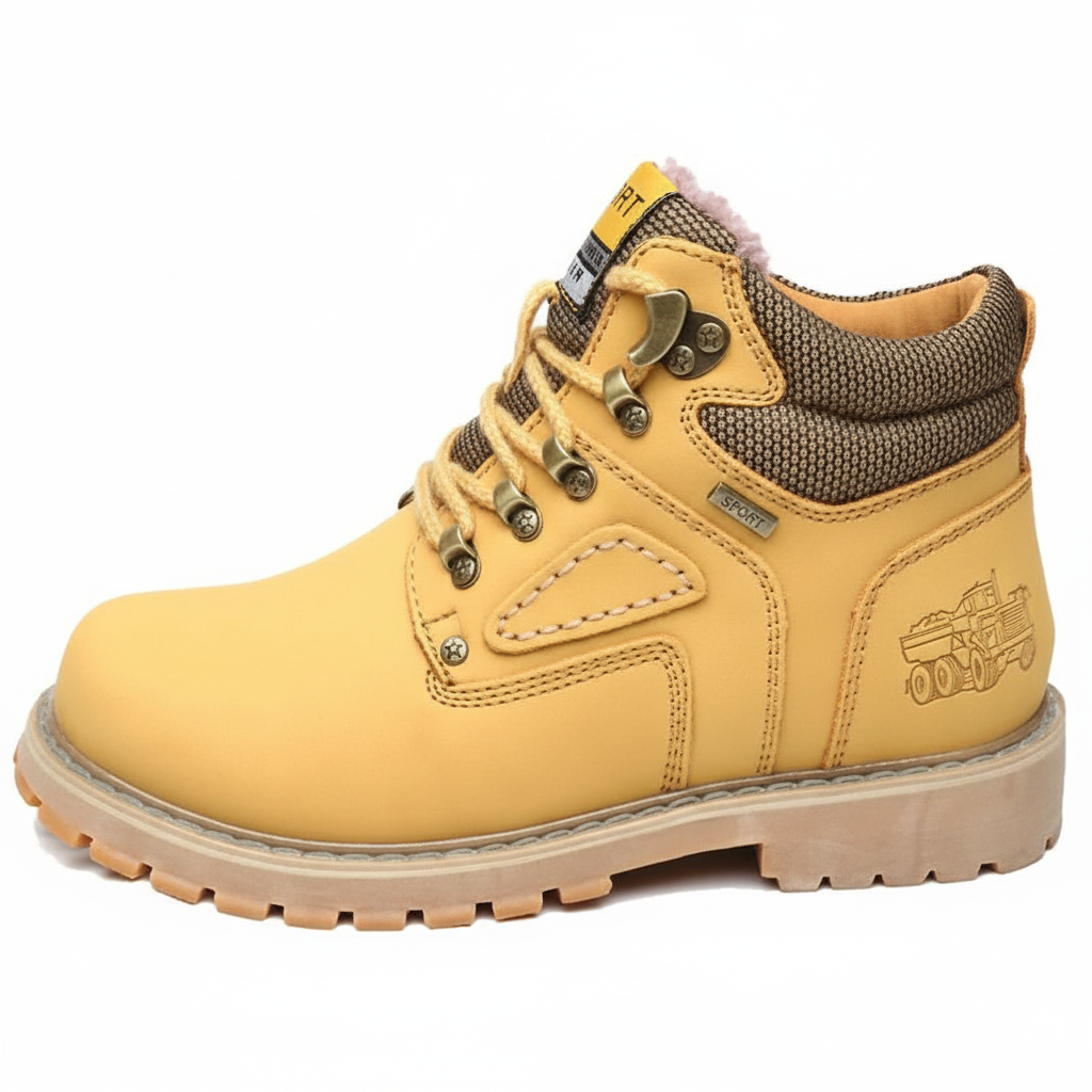 Durable men's waterproof all-weather winter boots. Comfortable cold weather footwear with warm lining.