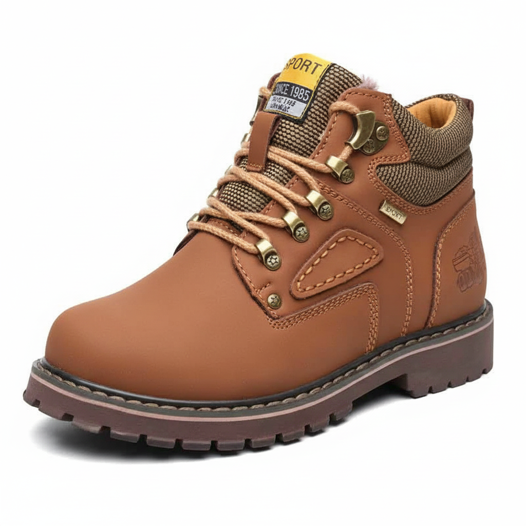 Waterproof retro sneakers for men, designed for cold winter weather. Comfortable, durable outdoor shoes.