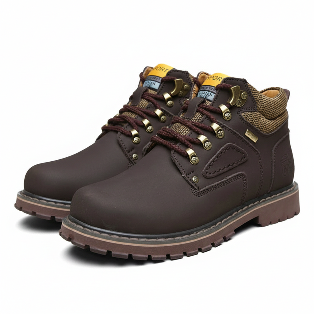 Comfortable men's waterproof outdoor winter shoes. Durable cold weather boots with warm lining.