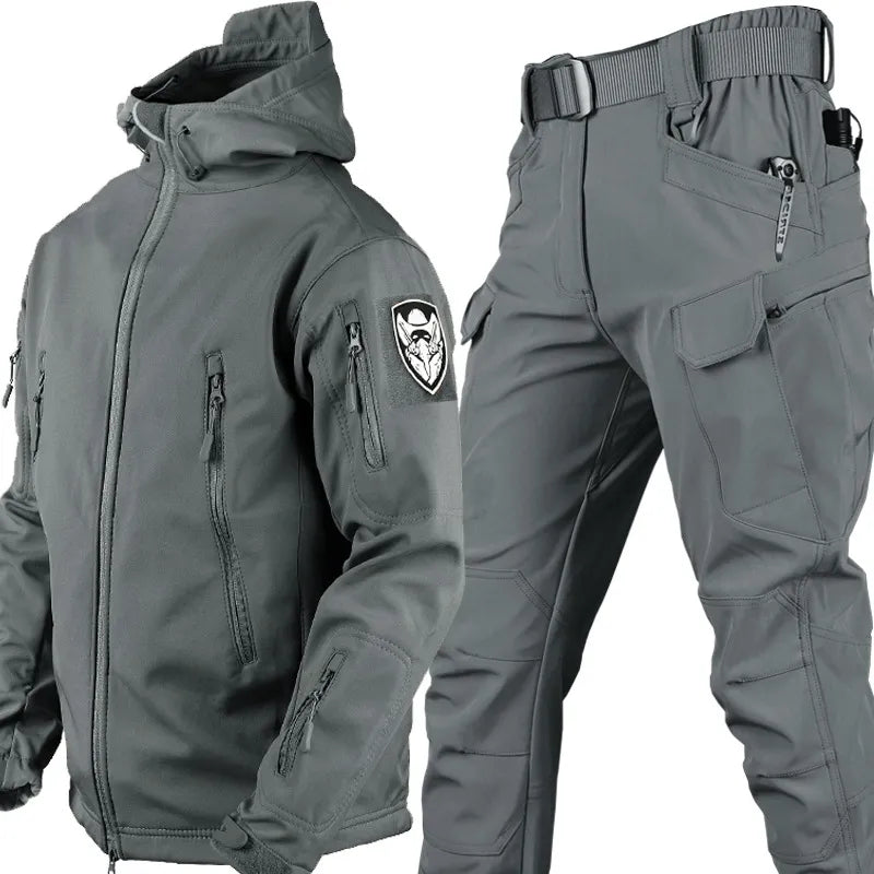 Men's waterproof windproof tactical pants from the outdoor set. Durable athleticwear for hiking & adventure.
