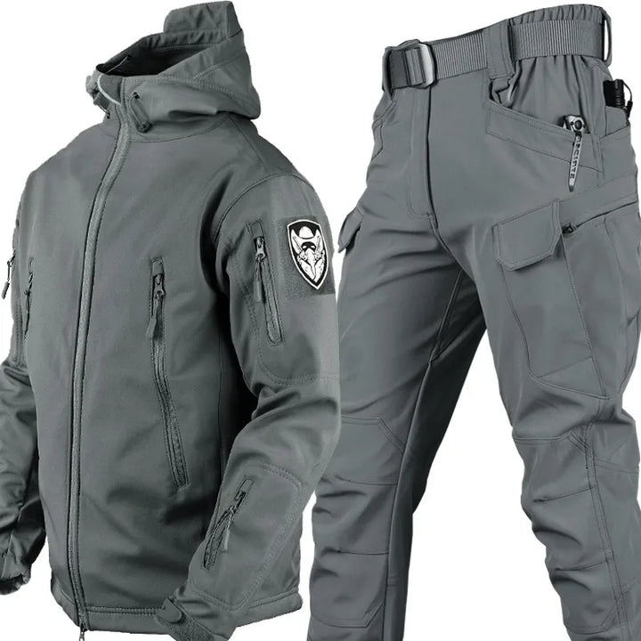 Men's waterproof windproof tactical pants from the outdoor set. Durable athleticwear for hiking & adventure.