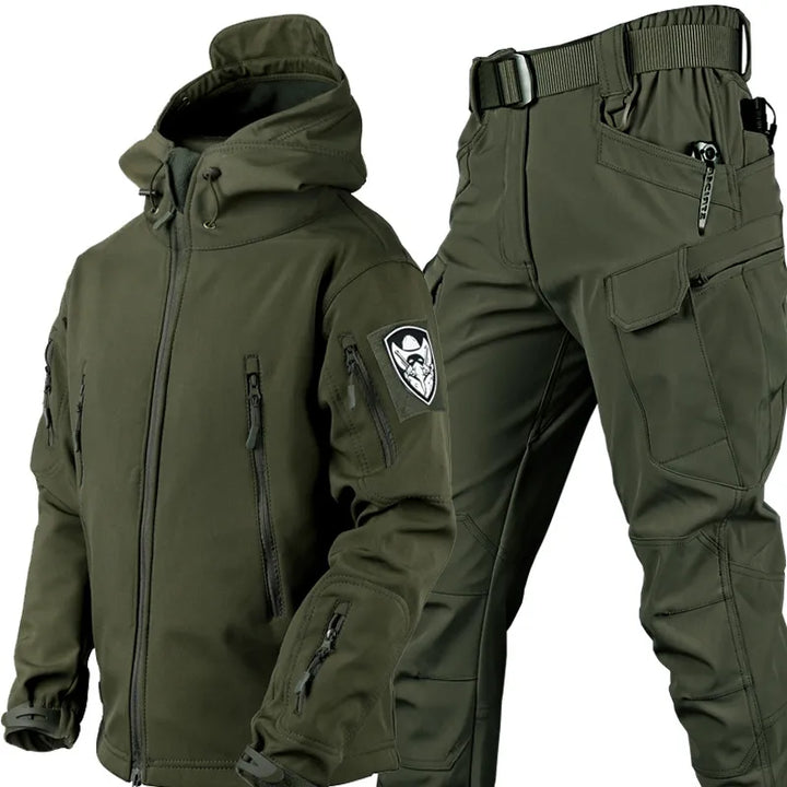 Men's complete tactical windproof waterproof outdoor set. Jacket & pants designed for hiking & adventure.
