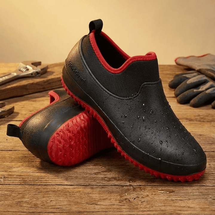 Men's & Women's all-weather slip-resistant work shoes for industrial safety and comfort.