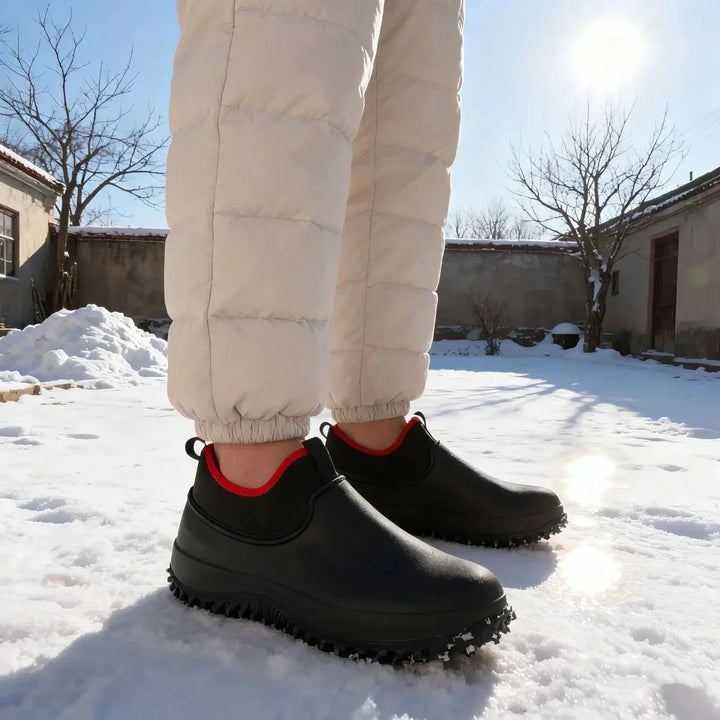Comfortable, ergonomic, and protective all-weather work shoes. Slip-resistant for men's & women's safety.