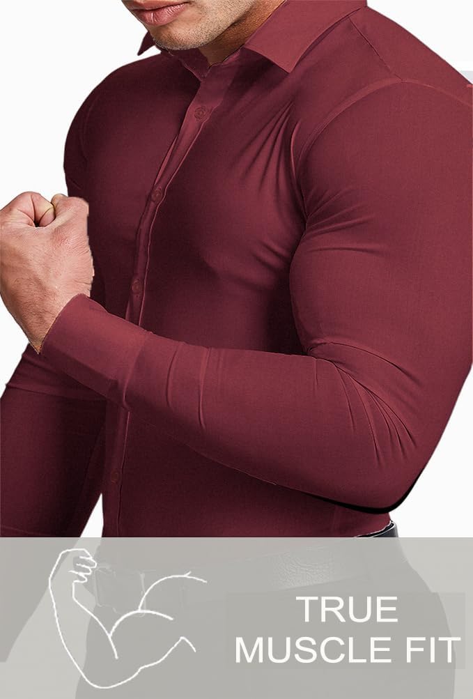 David men's slim fit dress shirt, wrinkle-free for a crisp appearance. Ideal for any occasion.