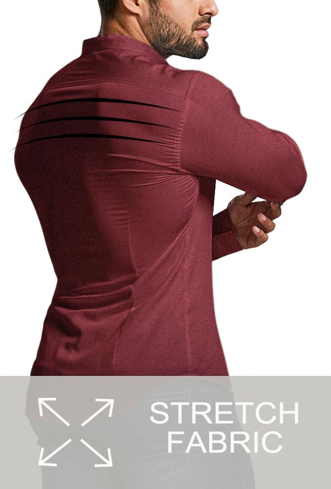 Wrinkle-free men's dress shirt. Slim fit, button-down, long sleeve. Perfect for sophisticated styling.