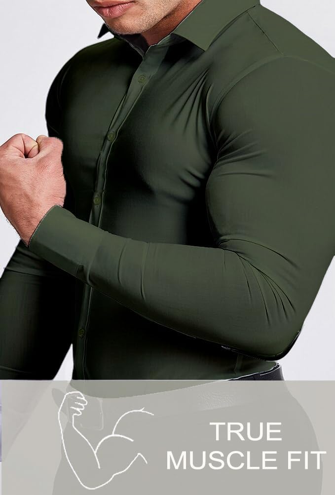 Detail of men's slim fit dress shirt fabric. Wrinkle-free, comfortable, perfect for long days.