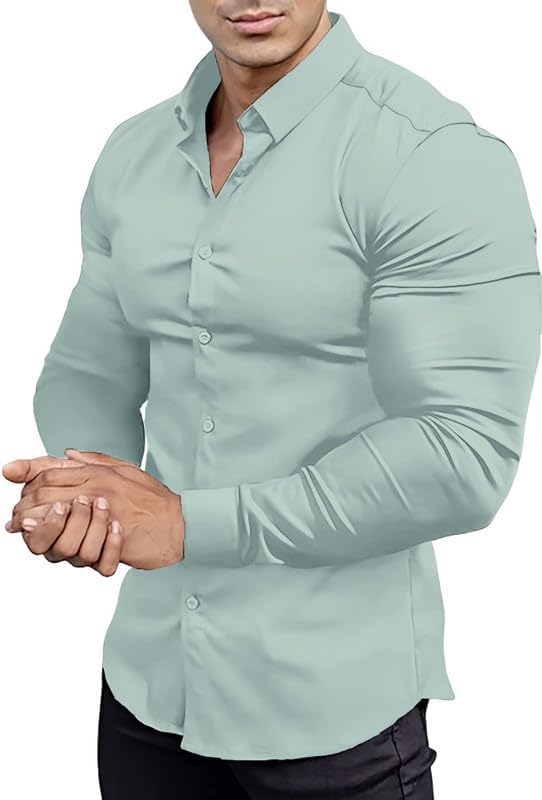Confidence booster: men's wrinkle-free slim fit dress shirt. Sharp, professional, and stylish.