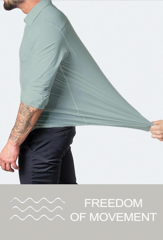 Experience ultimate comfort with this men's wrinkle-free slim fit long sleeve dress shirt.