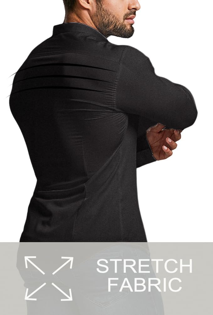 Look your best with this men's wrinkle-free slim fit dress shirt. Ideal for men's fashion.