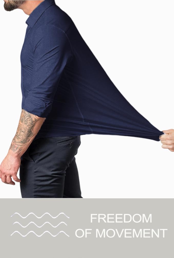 Men's dress shirt, slim fit and wrinkle-free. A long sleeve button-down for any sharp occasion.