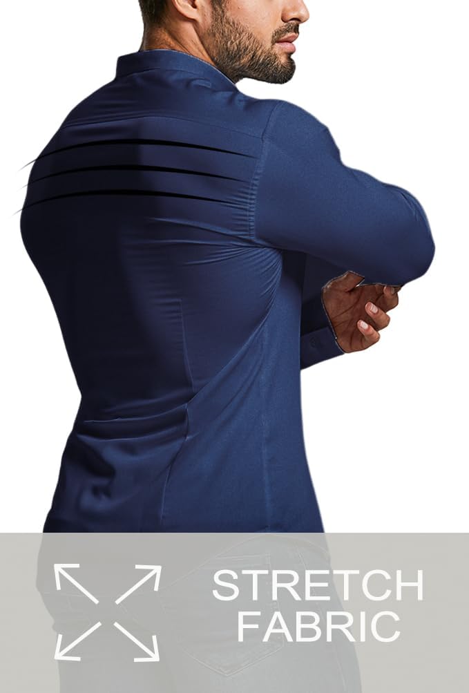 Stylish men's wrinkle-free dress shirt, slim fit cut. Perfect for a polished, contemporary look.
