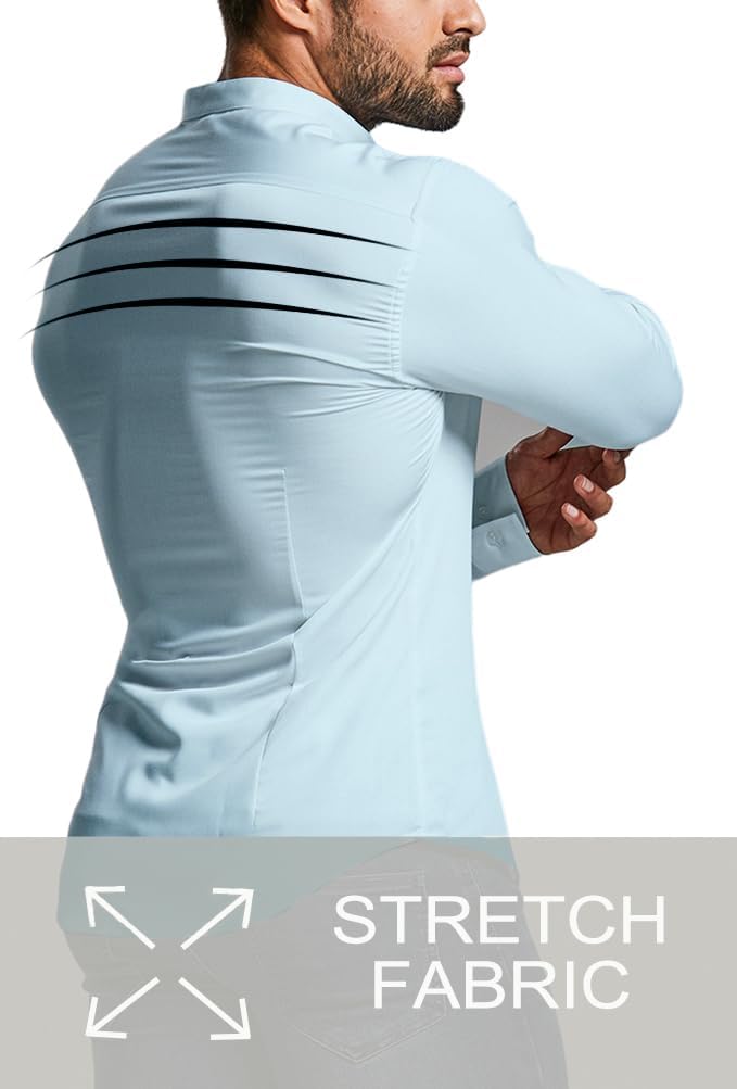 Impeccable style: men's wrinkle-free slim fit dress shirt for any formal or professional setting.