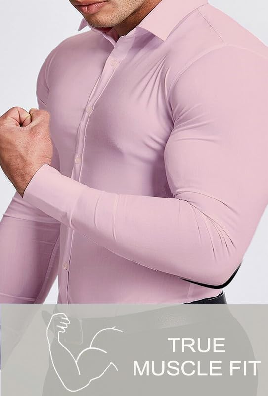 Refined men's formal shirt. Wrinkle-free, slim fit, long sleeve, ensuring a sharp presence.