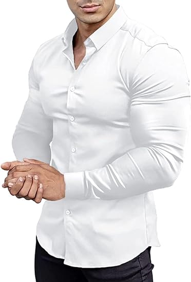 Stay sharp & comfortable in this men's wrinkle-free slim fit long sleeve dress shirt. Versatile.