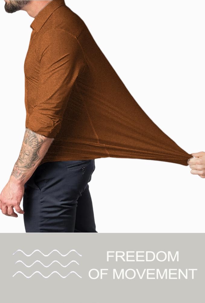 Elegant men's formal shirt. Wrinkle-free, slim fit, long sleeve design for sharp, confident style.