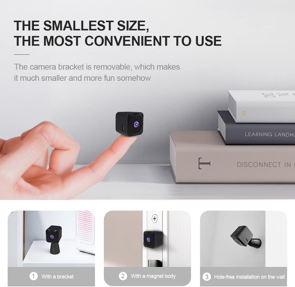 Compact 4K WiFi hidden security camera, ideal for discreet indoor monitoring with clear video quality.