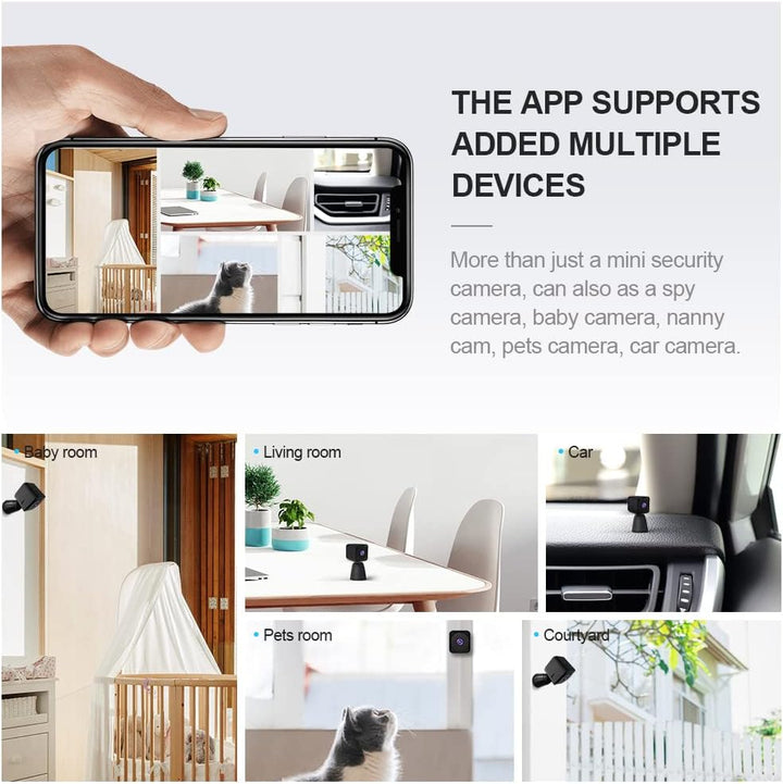 Stealthy mini 4K WiFi hidden security camera with night vision for discreet indoor monitoring.