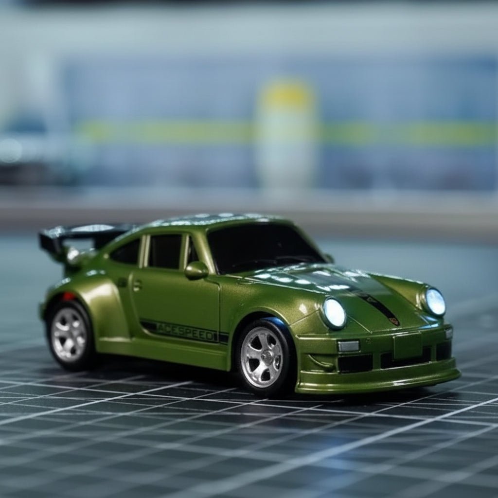 Mini 4WD RC car with stable control & fast acceleration, perfect for thrilling races.
