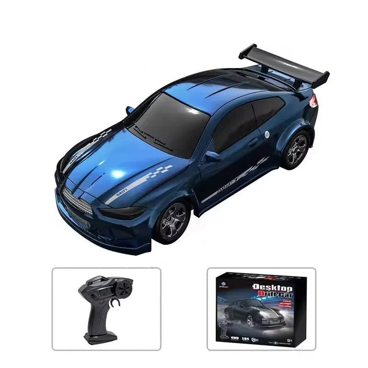 Gift-ready mini 4WD RC car for kids & hobbyists, ensuring stable control & fast acceleration.