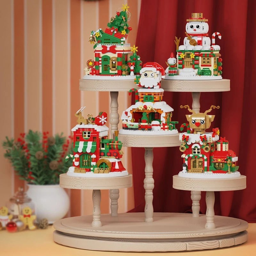 Santa Claus mini building blocks, holiday gift idea, fun and festive DIY craft project