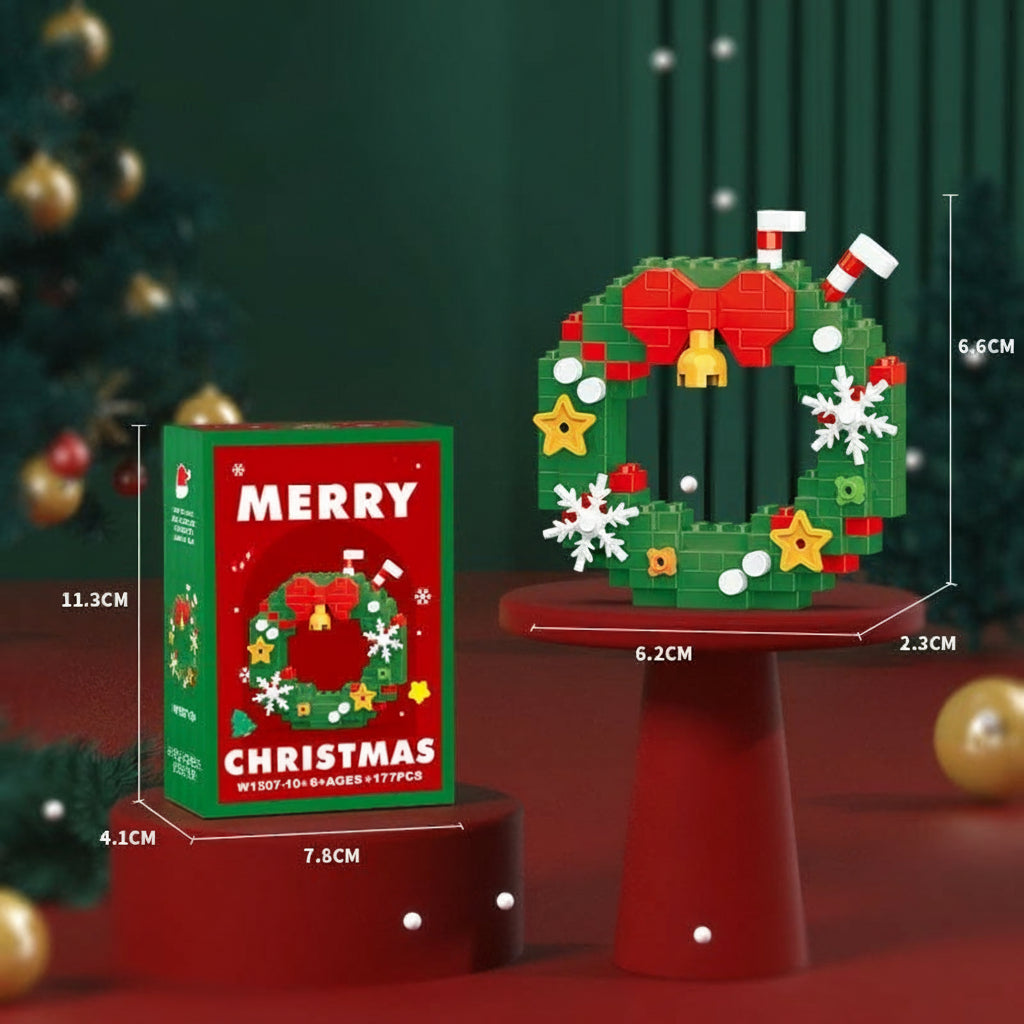 Assortment of mini Christmas building blocks for a joyous, festive display